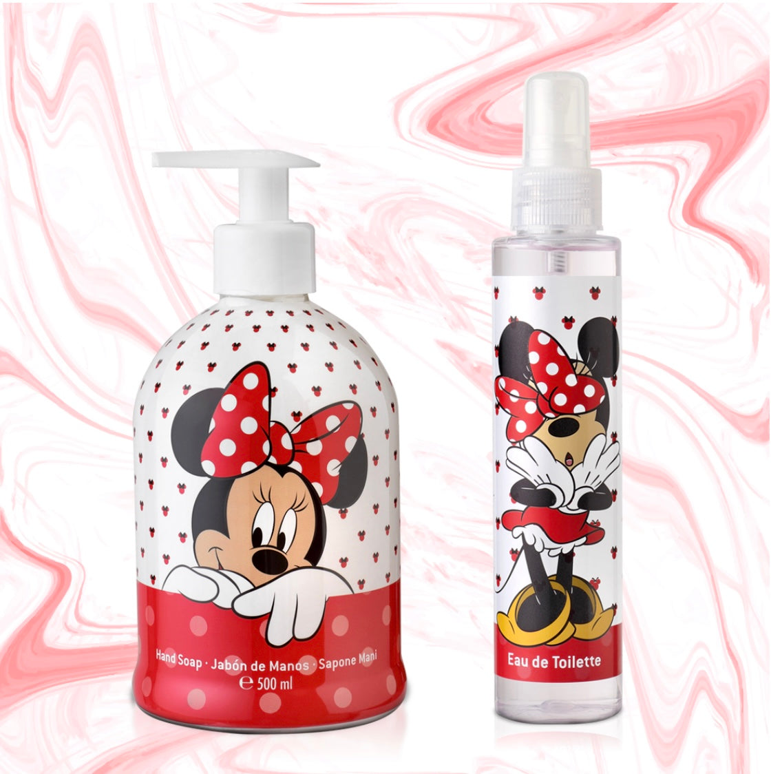 Disney Minnie Mouse Gift Set, Hand Soap 500ml and Eau de Toilette 150ml.