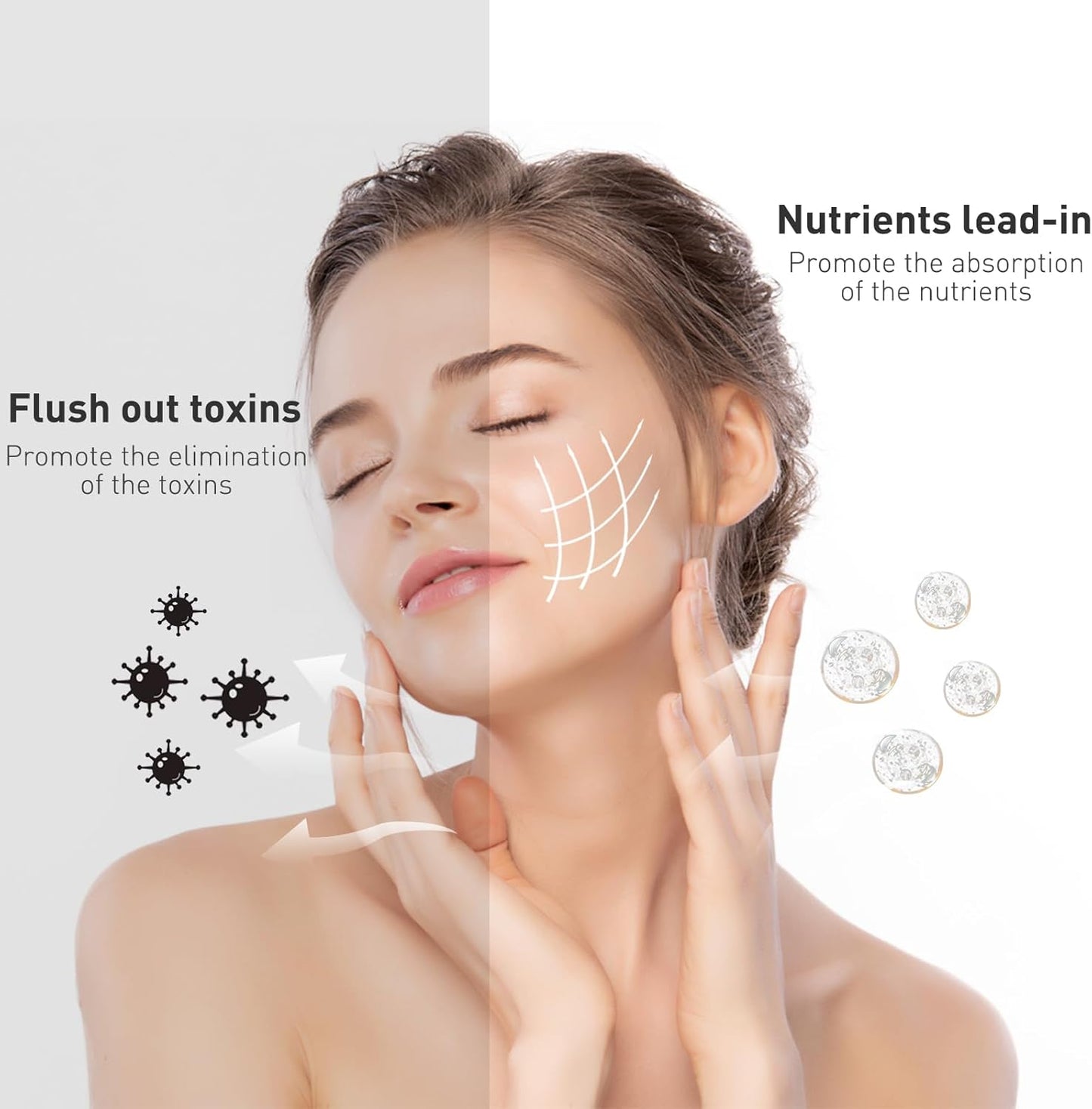 Neck & Face Massager, 7-Color LED Multifunctional Facial Massager, White - Face Sculpting Tool