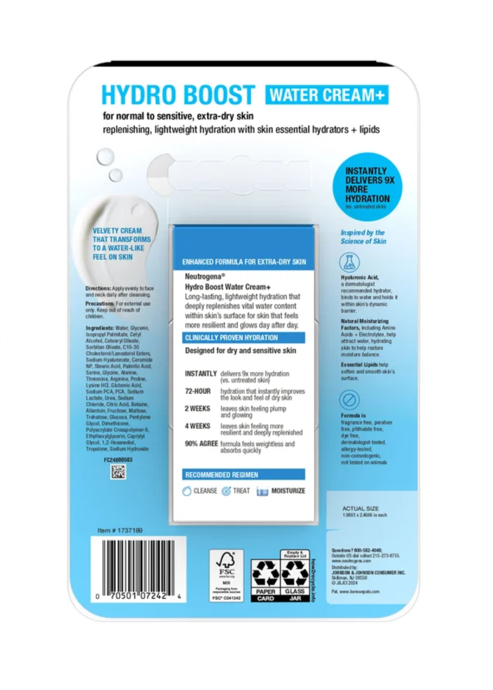 Neutrogena Hydro Boost Water Cream Duo Set | Hyaluronic Acid Moisturizer
