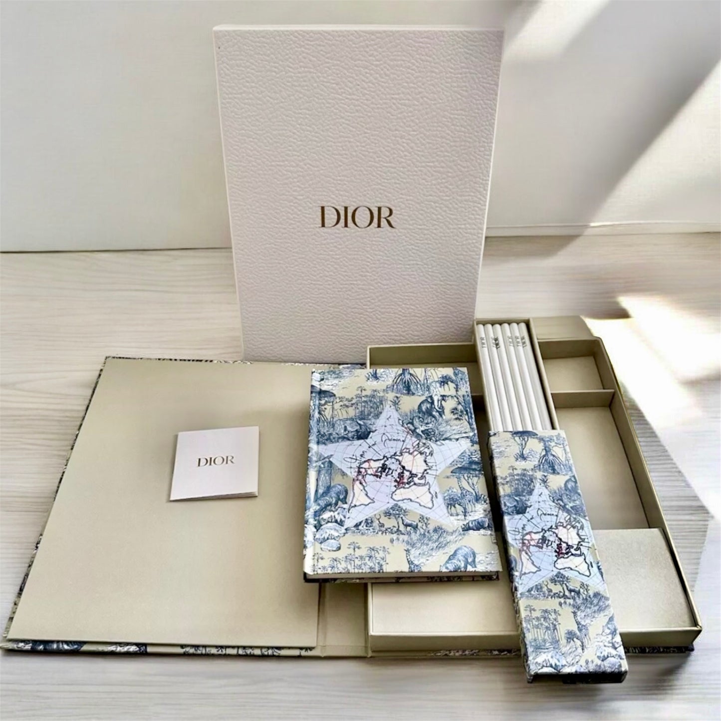 DIOR AROUND THE WORLD Notebook & Pencils STATIONERY Office Set Limited Edition