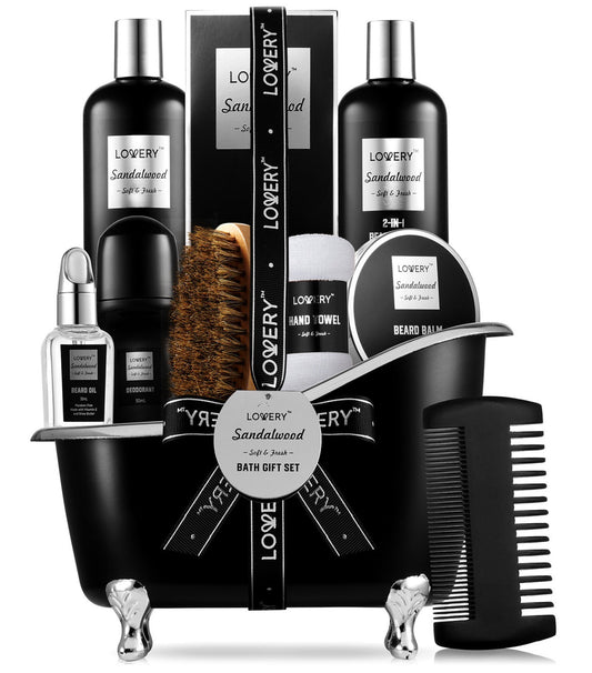 Men's 10-Pc. Sandalwood Self-Care Grooming Gift Set
