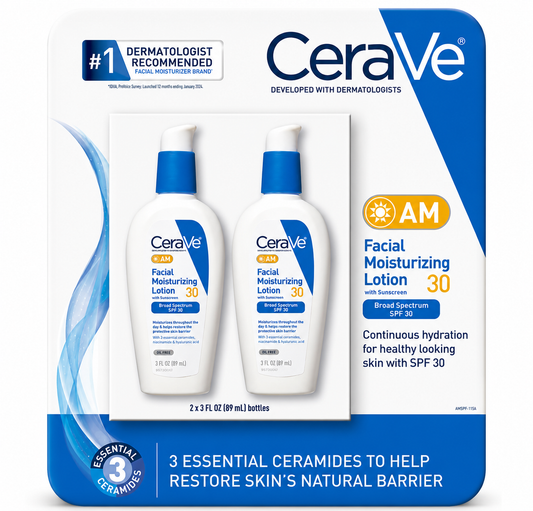 CeraVe AM Facial Moisturizing Lotion SPF 30 – Daily Face Moisturizer with Sunscreen 3oz