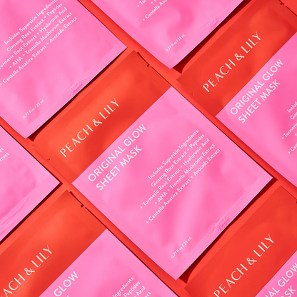 Peach & Lily Original Glow Sheet Mask Set – 20 Korean Face Masks
