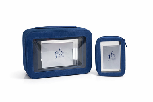 Travel Makeup Bag Organizer Set with Mirror – Glo Tech Cosmetic Case