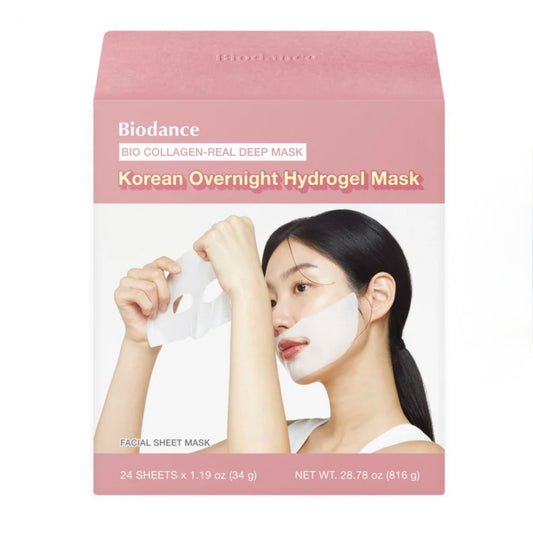 Biodance Bio-Collagen Real Deep Mask – Korean Overnight Hydrogel Face Mask (24 Pack)