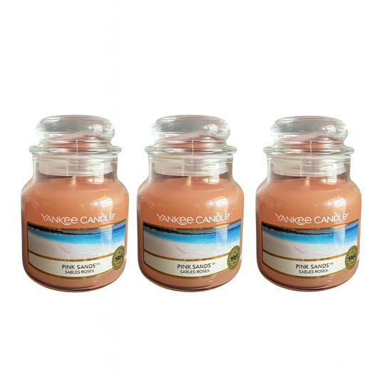 YANKEE CANDLE PINK SANDS 104GR JAR SET FOR 3