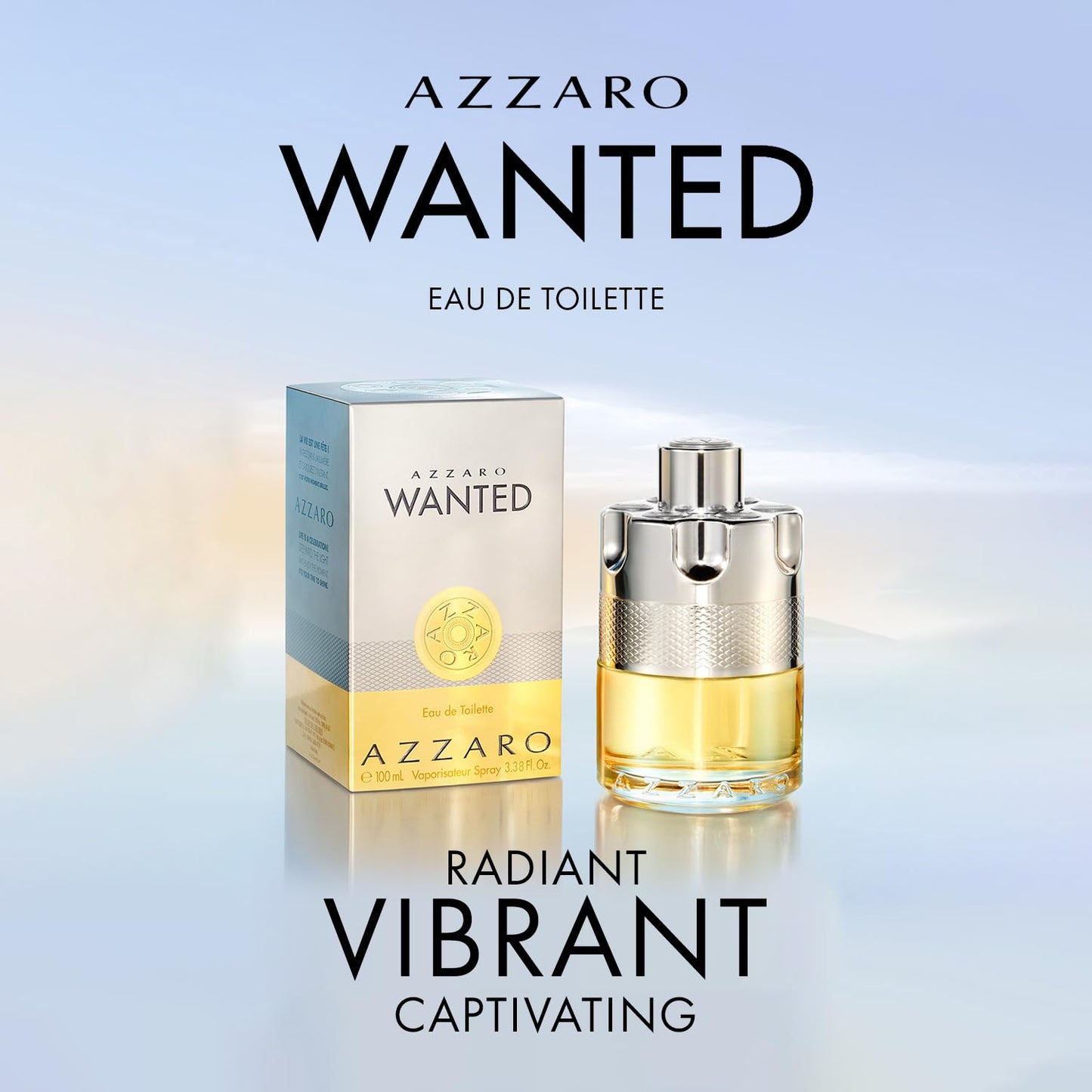 Azzaro Wanted Cologne Eau de Toilette for him 3.4 Oz 100 ml