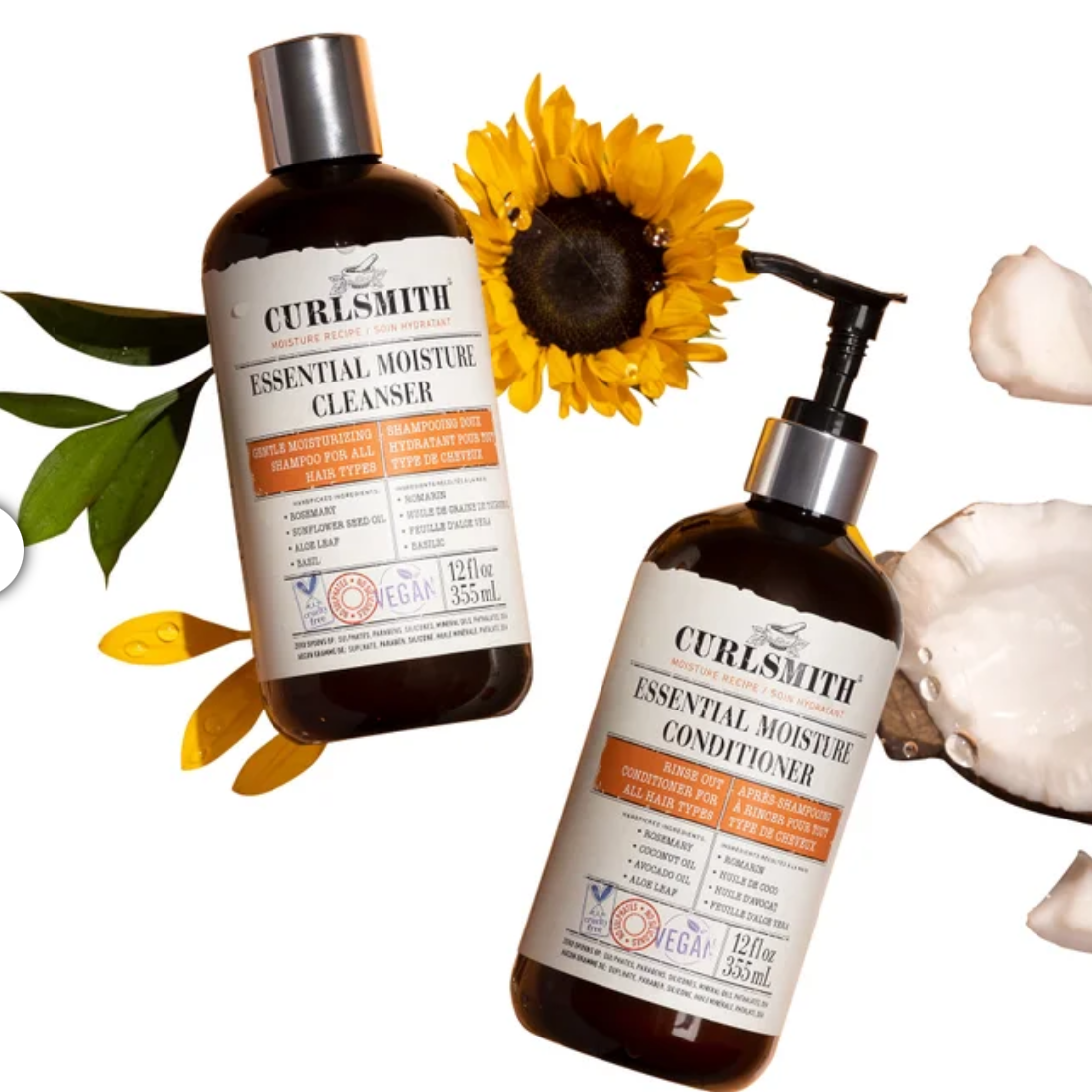 Curlsmith Essential Moisture Shampoo & Conditioner Set – Hydrating Hair Care Duo