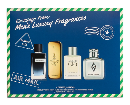 Men’s Designer Cologne Mini Size Set – 4 Pc (YSL, Acqua di Giò, 1 Million & Ralph’s Club)