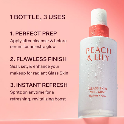 Peach & Lily Glass Skin Veil Mist 3.38 oz – Hydrating Face Mist