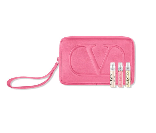 Valentino Mini Fragrance Gift Set with Pink Pouch