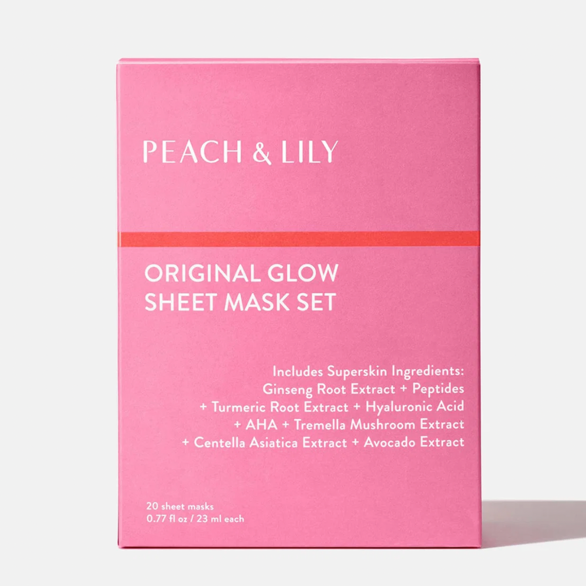 Peach & Lily Original Glow Sheet Mask Set – 20 Korean Face Masks
