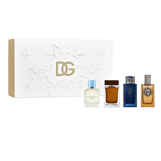 Dolce & Gabbana Men’s Mini Fragrance Gift Set – 4 Iconic Scents (Travel Size Collection)