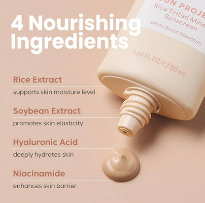 Thank You Farmer Sun Project Rice Tinted Mineral Sunscreen SPF 40 – 50ml