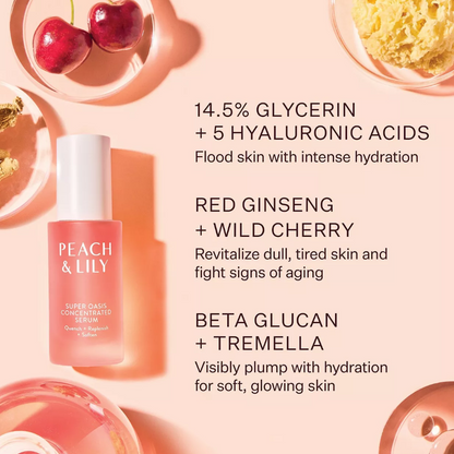 Peach & Lily Super Oasis Concentrated Serum – Quench + Replenish + Soften
