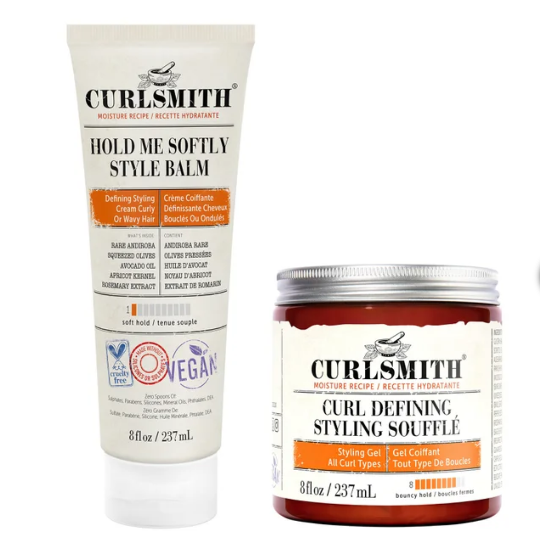 Curlsmith Hold Me Softly Style Balm & Curl Defining Styling Soufflé Set – Curly Hair Styling Duo