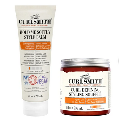 Curlsmith Hold Me Softly Style Balm & Curl Defining Styling Soufflé Set – Curly Hair Styling Duo
