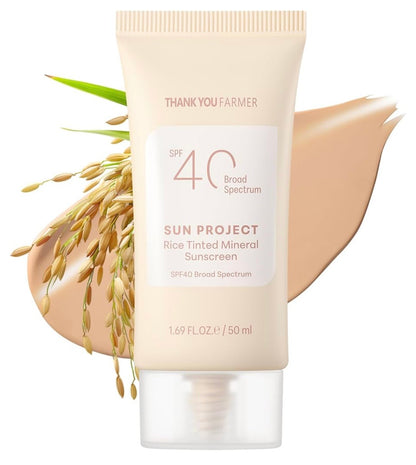 Thank You Farmer Sun Project Rice Tinted Mineral Sunscreen SPF 40 – 50ml