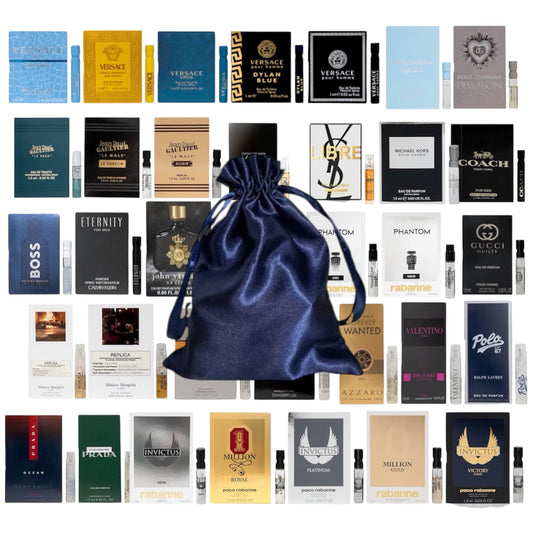 Men’s Designer Perfume Sample Set – Lot of 8 High-End Fragrance Vials with Travel Pouch