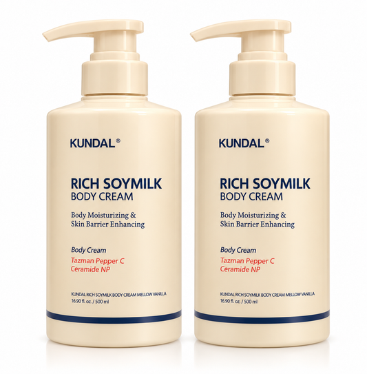 KUNDAL Rich Soymilk Body Cream Mellow Vanilla 16.9 fl oz / 500 mL – Set of 2