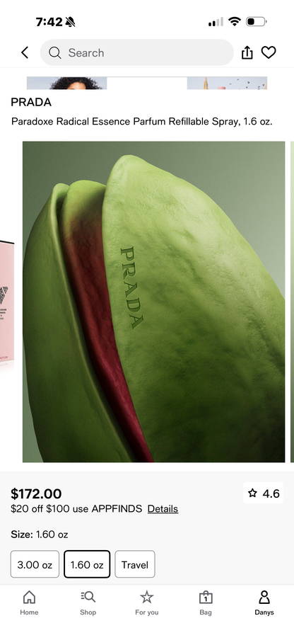 PRADA Paradoxe Radical Essence Parfum Refillable Spray, 1.6 oz.