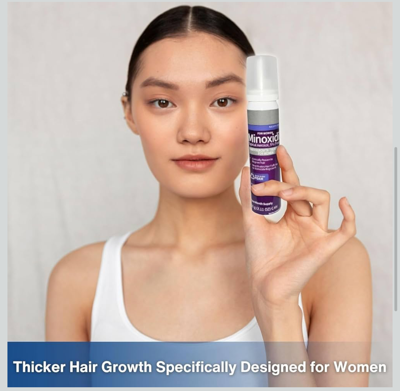 Minoxidil 5% Hair Regrowth Foam for Women – Unscented | 2-Month Supply